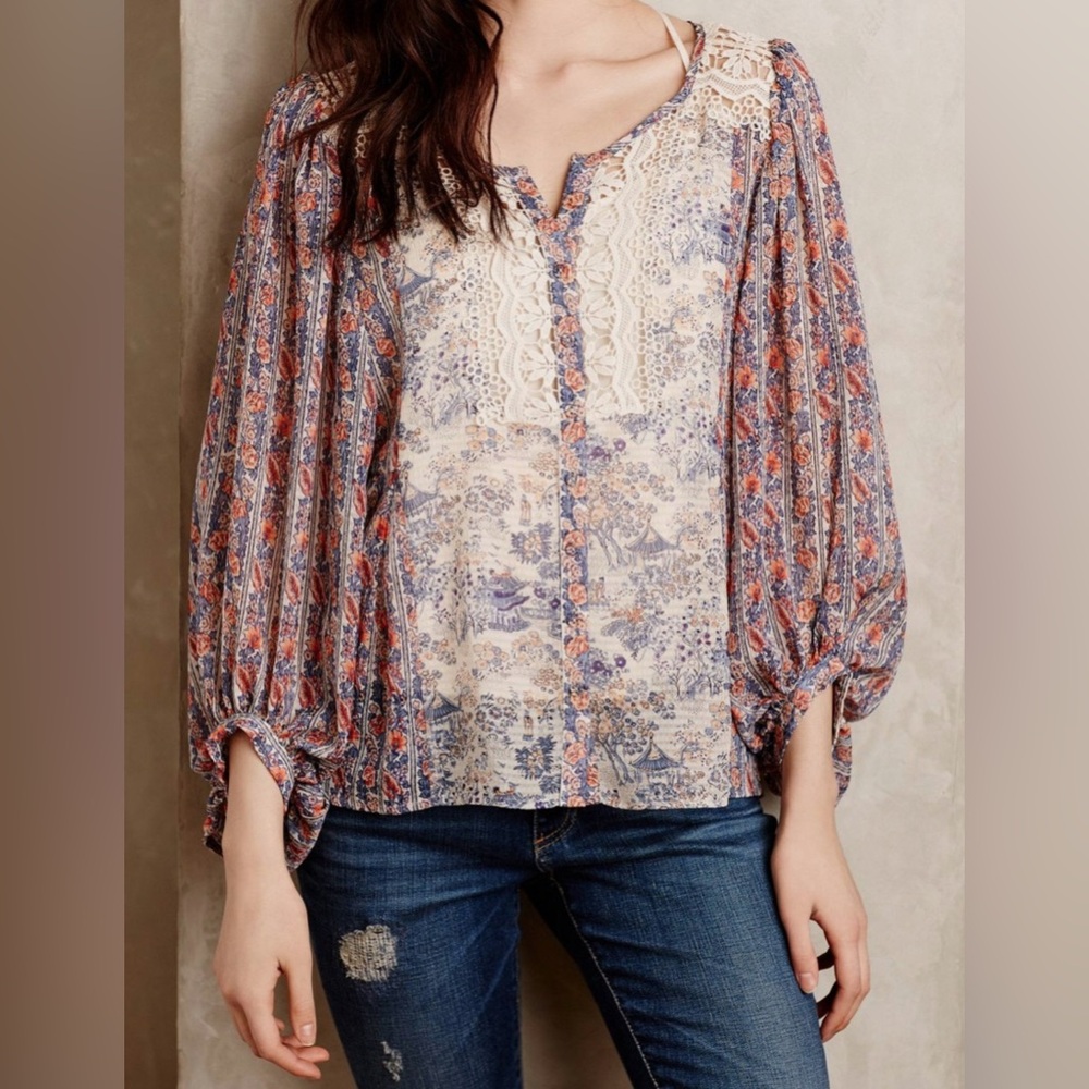Anthropologie HD in Paris Chinoiserie Blouse